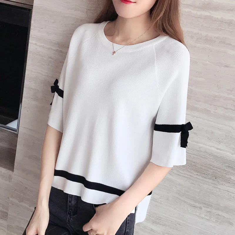 Повседневный осенний тонкий свитер зимний вязаный новое яркое с коротким