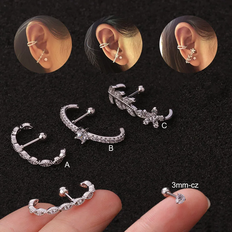 Длинные серьги гвоздики Feelgood с фианитами Для Пирсинга Ушей Ювелирное Украшение