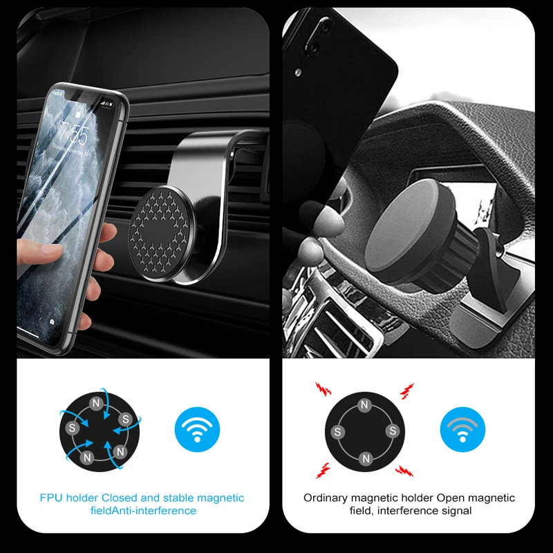 360 Magnetic Suction Car Phone Holder for iPhone 12 11 14 13 Air Vent Mount Outlet Magnet Navigator Car Bracket Rotatable Stand