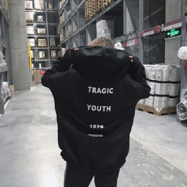 

Hoodies Women Zip Letter Lazy Style ins Jacket Thickening Velvet Harajuku Style bf hooded jacket tide Women Tops