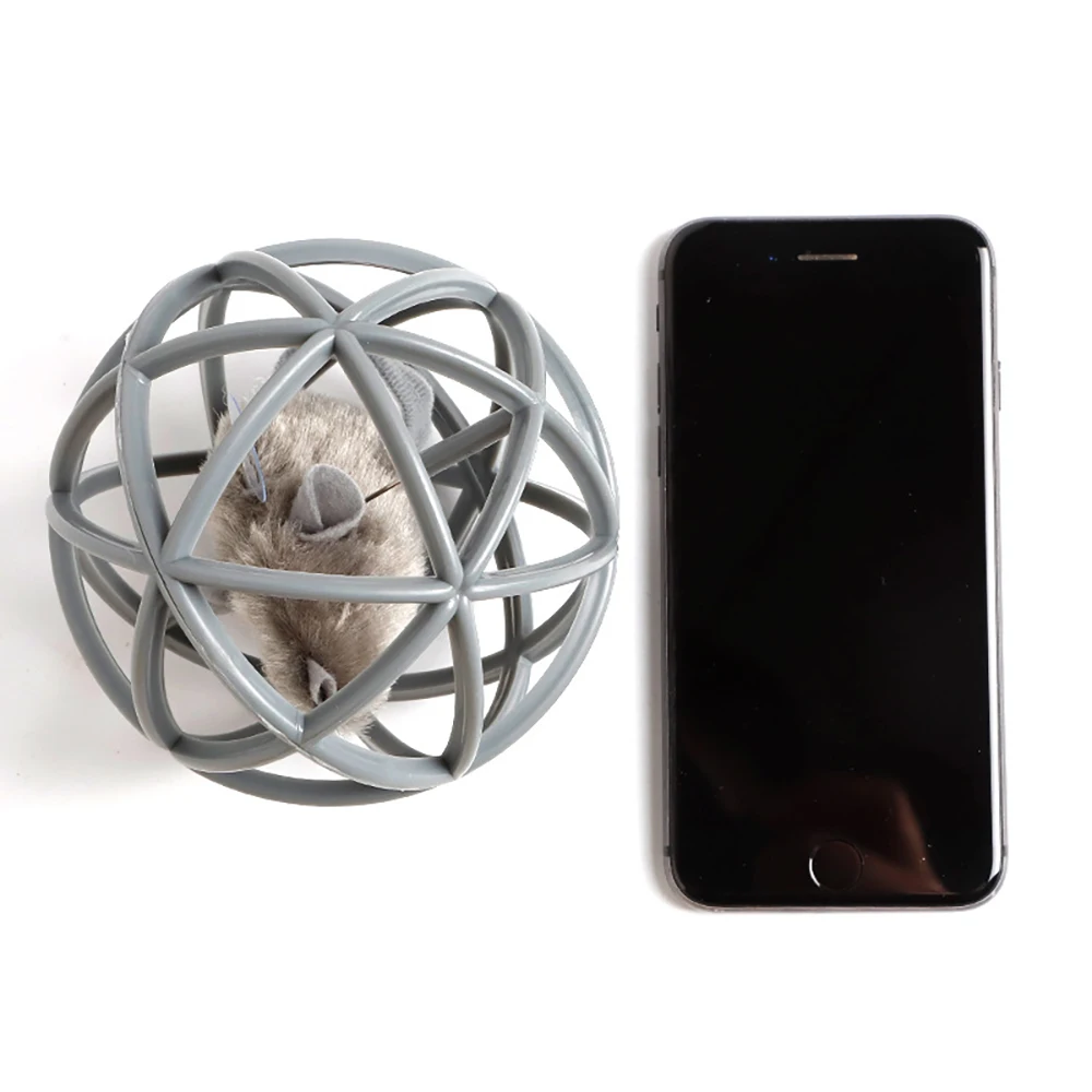 

Smart Cat Toys Soundable Squeaky Roller Ball Animal Shaped Mouse Cage Interactive Sounding Toy Plush Fidget Toys Cat Accessories