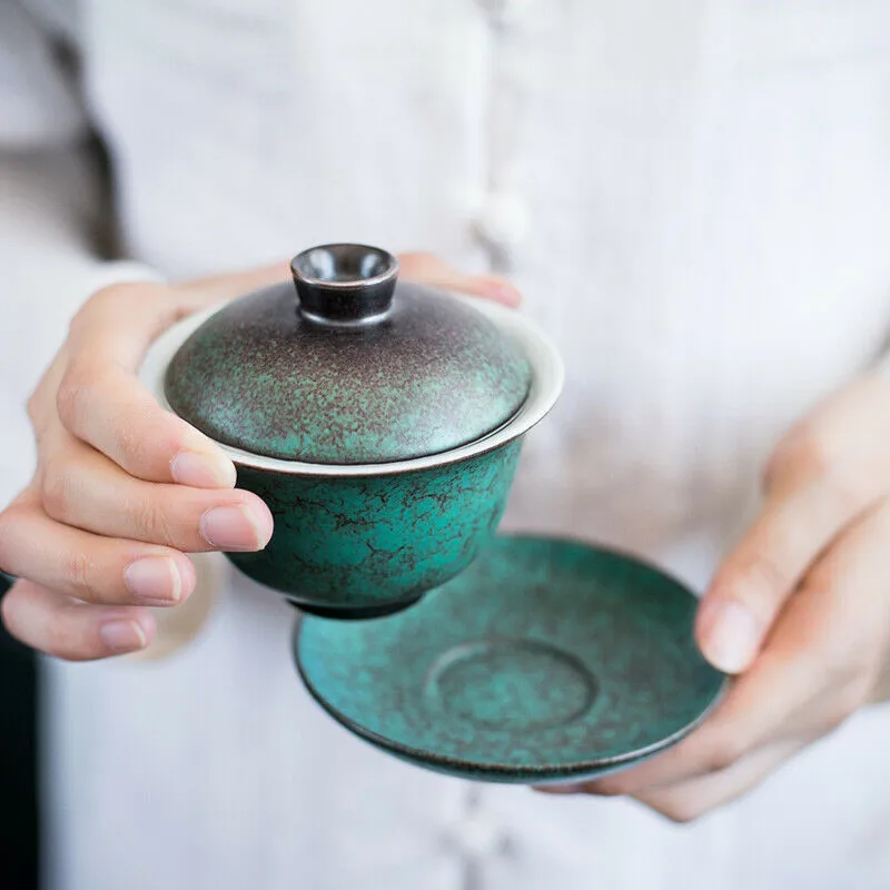 Античный Чайный набор JianShui ручной работы из керамики чайный Gaiwan с блюдцем и