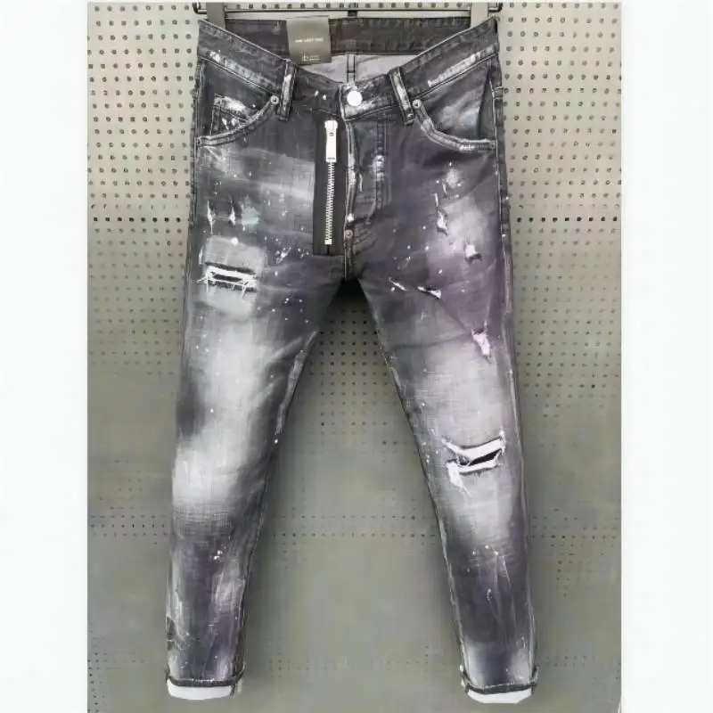 

Джинсы-карандаш DSQUARED2, мотоциклетвечерние ничные повседневные брюки, уличная одежда 2021, джинсовая одежда 059 #