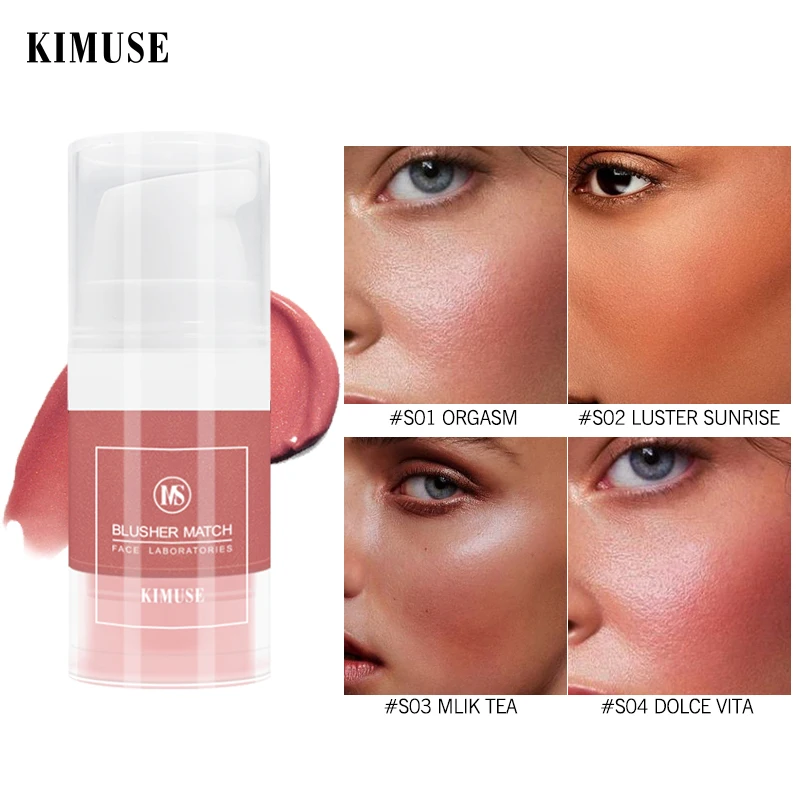 KIMUSE 4 цвета жидкий персиковый Румяна Палитра матовая Косметика ремонт матовый