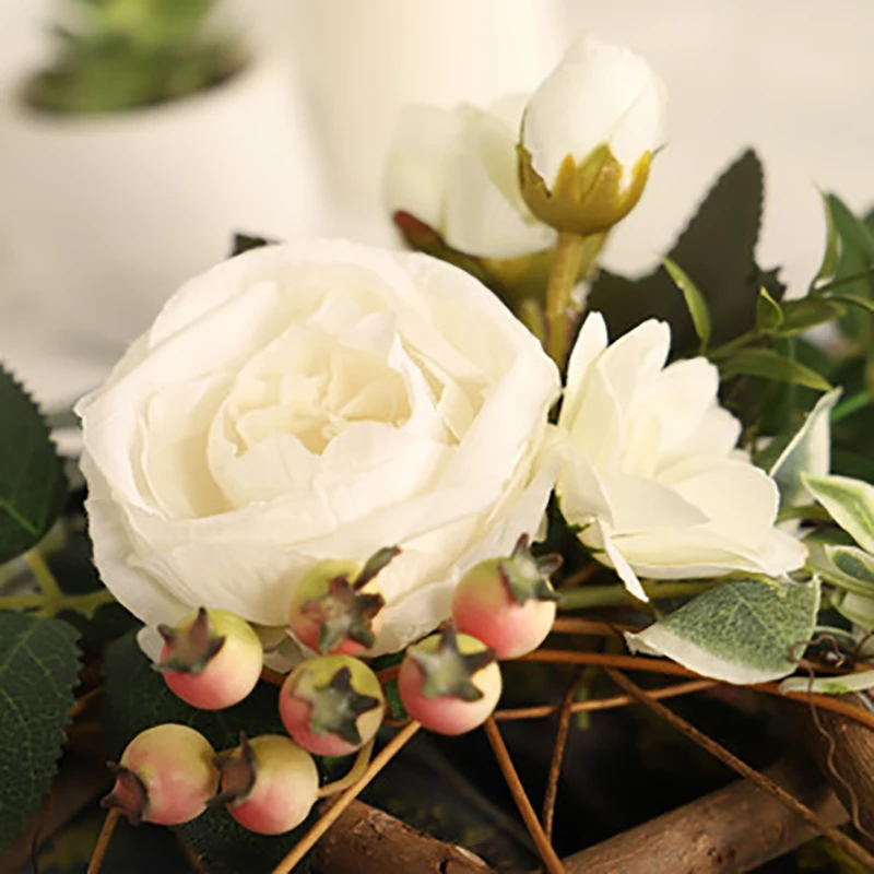 Венок из искусственных цветов двери стене висит украшение для свадьбы дома сад