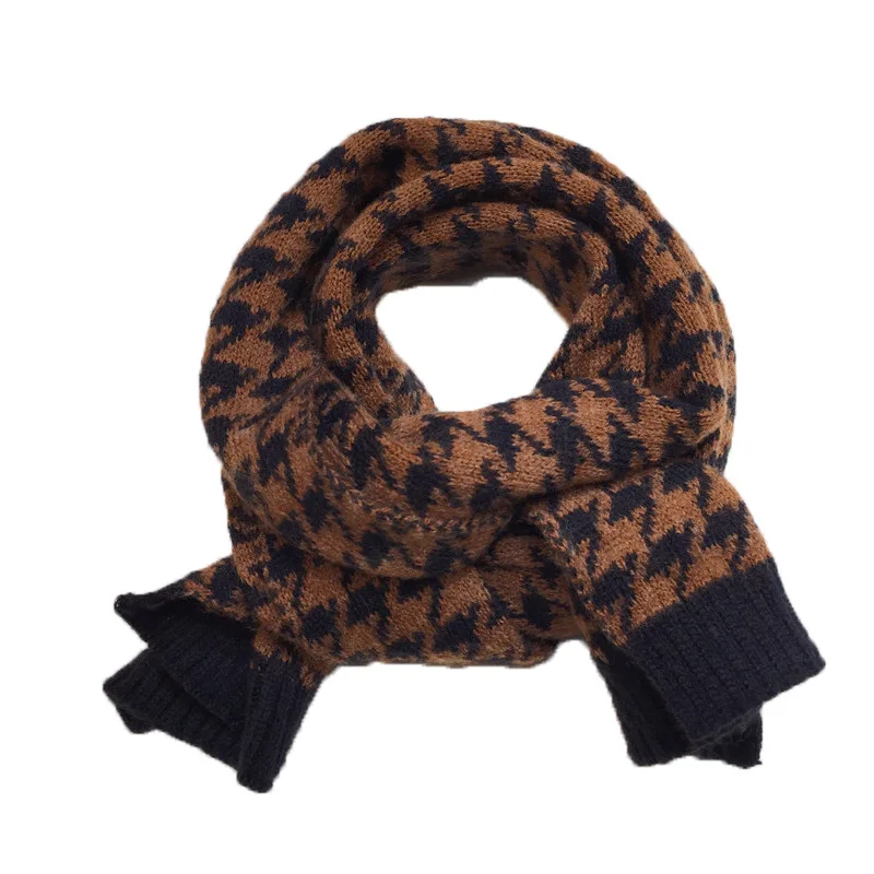 

2019 knitted houndstooth Winter scarf for children ,cute muti-color children scarves ,thickened collar scarf boy girl scarf