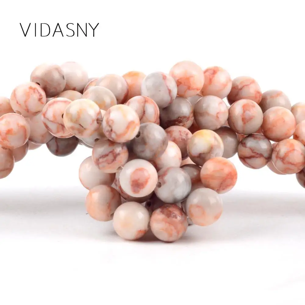 Red Web Jaspers Natural Round Stone Beads For Jewelry Making 4mm-12mm Loose Spacer Diy Bracelet Necklace 15'' Wholesale | Украшения