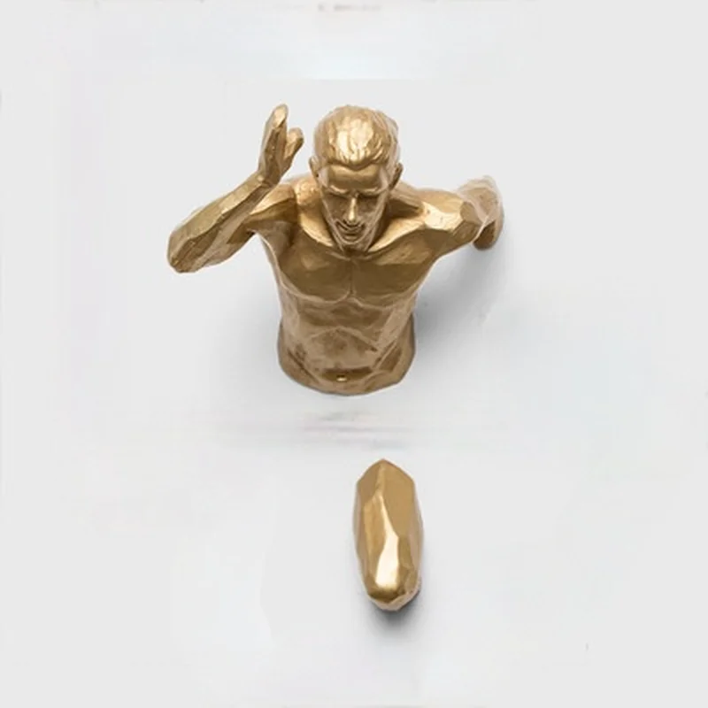 

Running Sculpture Resin Creative Industrial Style Living Room bderoom Wall Decoration Statue Hanging Run Figure Sports Man