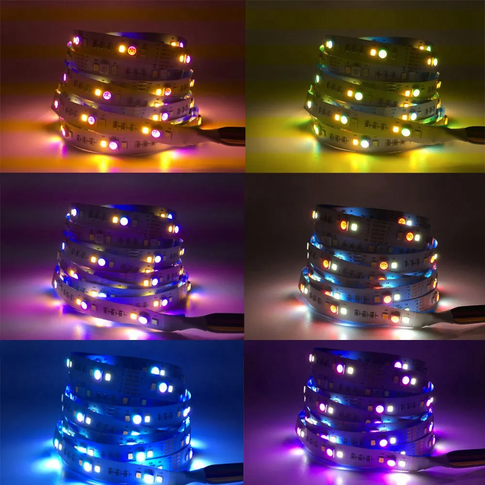 RGB + CCT Светодиодная лента 5050 60 светодиодов/метр 12 в 24 вольт 5 1 чипы Гибкая полоса