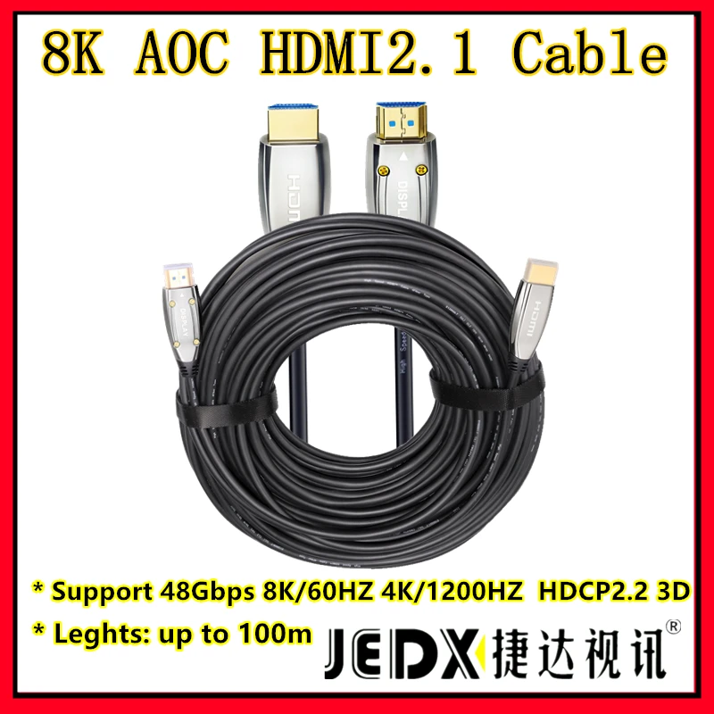 

HDMI2.1 UHD 8K60hz4K@120Hz 2K 3D HDCP2.2 1m~150m HDMI Fiber Optic AOC HDR Extender Cable For HD Apple TV,PS3,Laptop Projector