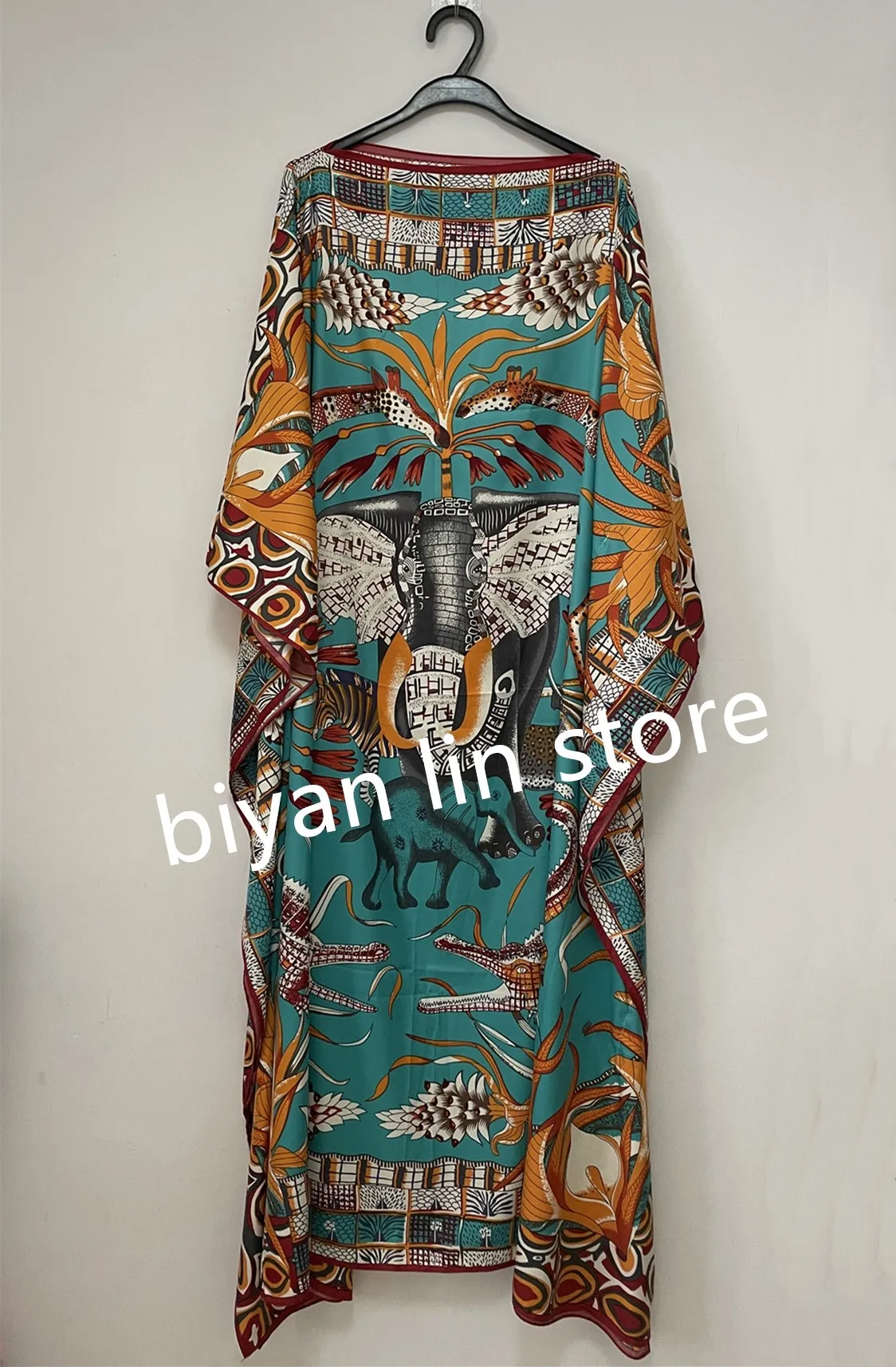 Длина платья: 130 см обхват груди: новинка 2018 модные платья с принтом Bazin женские