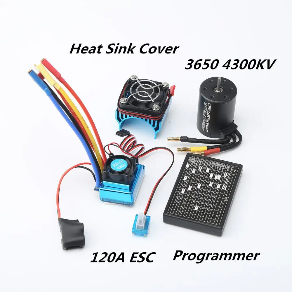 

GloryStar 3650 4300KV Brushless Motor 45A/60A/80A/120A ESC Radiator with Program Car Combo for 1:8/1:10 RC Car RC Boat Part