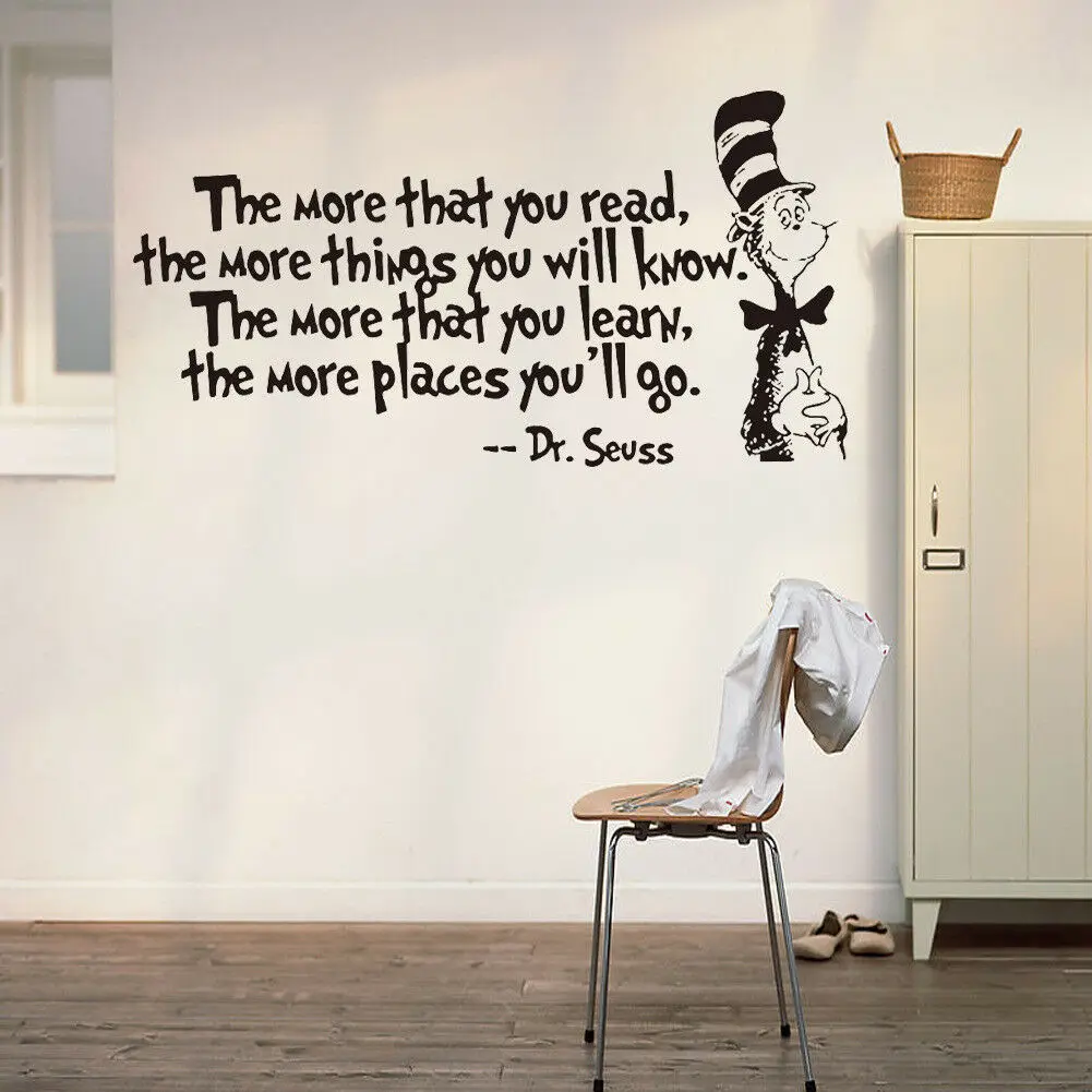 

Wall Sticker Home Office Decal DR SEUSS THE MORE THAT YOU READ YOU KNOW Fashion
