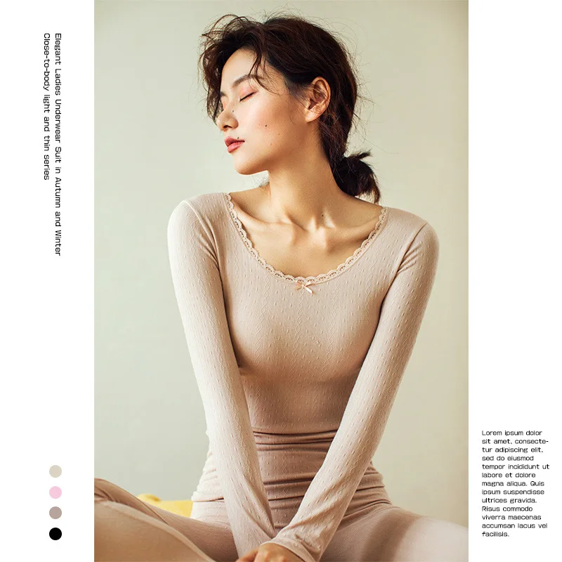 Женский пижамный комплект бесшовное термобелье для тела женская пижама костюм