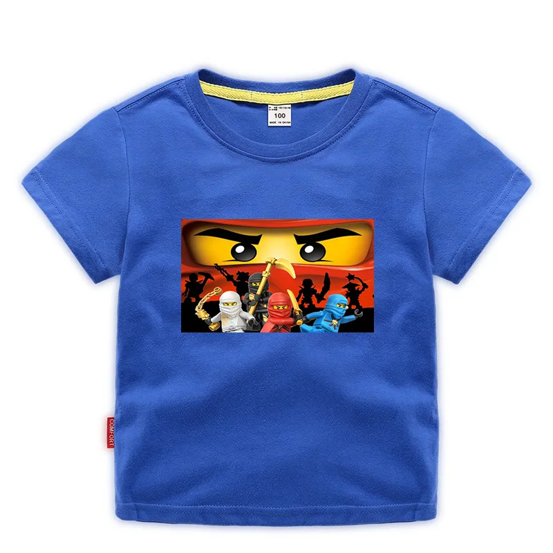 

2019 Summer Children's Clothes Baby Boys Girls T-shirt Ninja Ninjago Cartoon Cotton T-shirts Kids Tops Red Blue T Shirts 3-10y