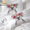 BlessLiving Koala Pillowcases Anadem Sleeping Pillow Case Cartoon Bedding Watercolor Funda Almohada Grey Pink Green Home Decor 1