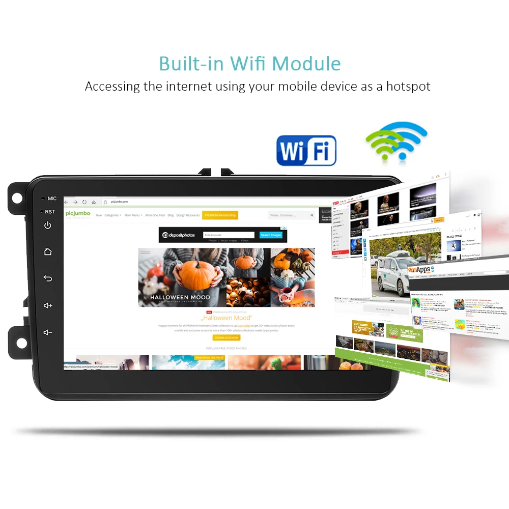 Podofo 8 ''Android 1 автомобильный Радио MP5 мультимедийный видео плеер GPS WIFI авто