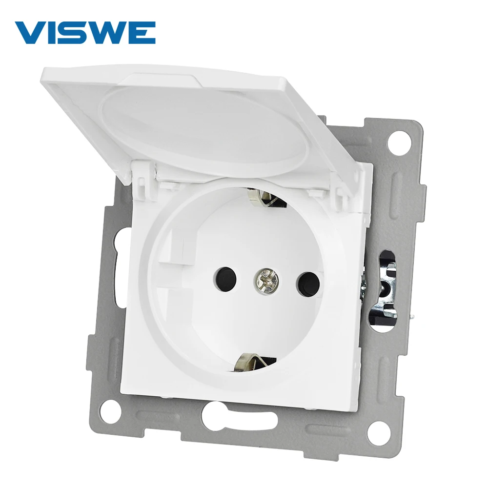 

VISWE Socket DIY functional module,White 52*52mm EU standard Wall Socket with cover, Suitable for VISWE G Series 86mm Panels