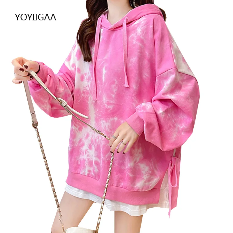 

Tie Dye Printed Women Hoodies Oversized Long Sleeve Female Hoodie Sweatshirt Autumn Winter Warm Ladies Girls Pullover Hooded