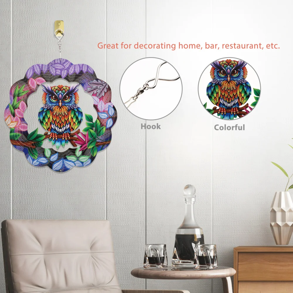 

Iron Craft Wall Decor Round Wall Decor Hollow-out Colorful Home Ornament