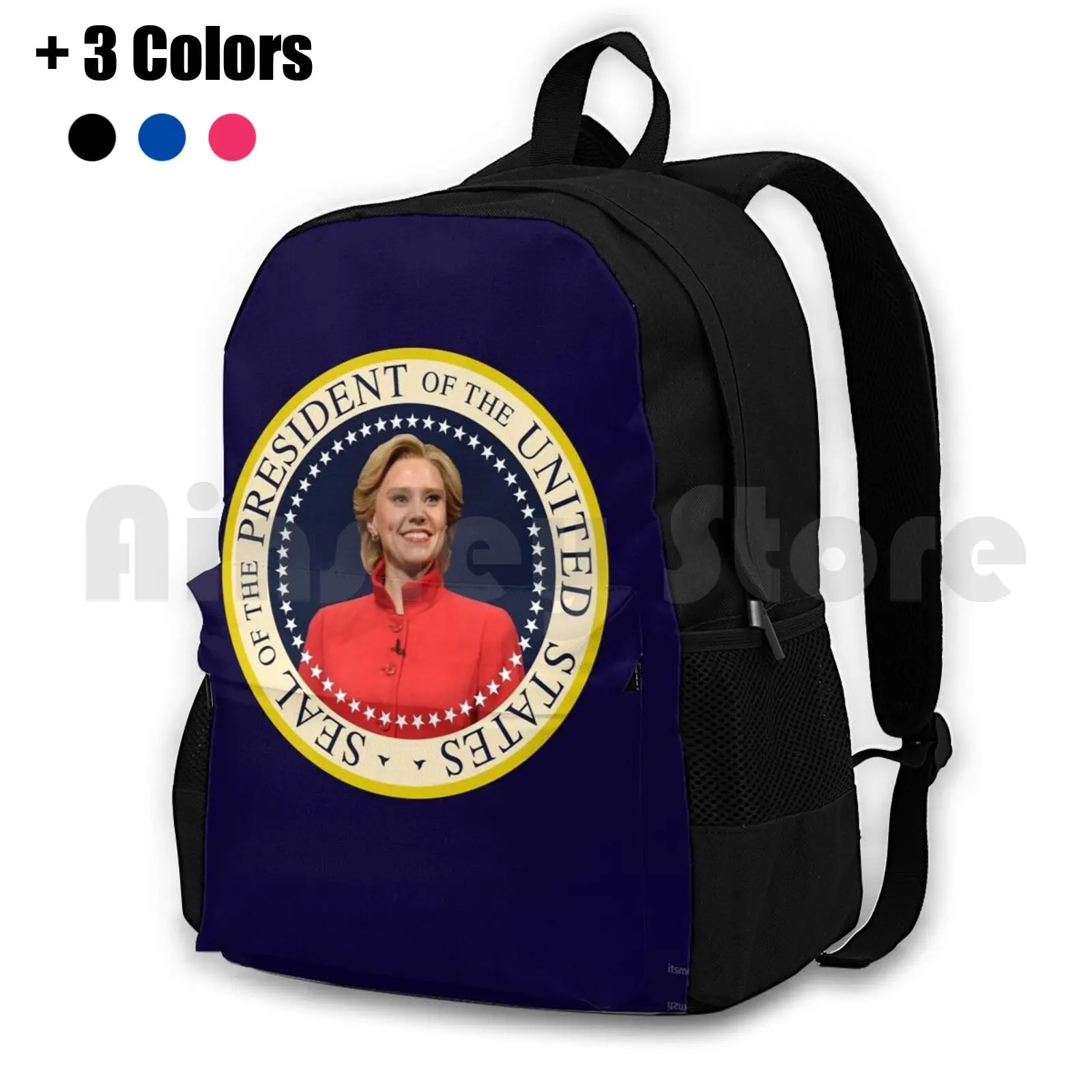

Hillary Mckinnon " Presidential Seal " Outdoor Hiking Backpack Waterproof Camping Travel Hillary Clinton Kate Mckinnon Snl
