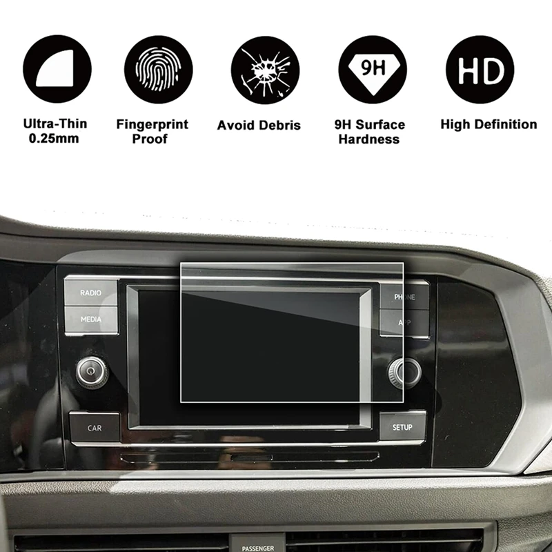 

For 2019 2020 Jetta 6.5-Inch HD Clear Center GPS Navigation Touch-Screen Protector Foil Display Tempered Glass Film