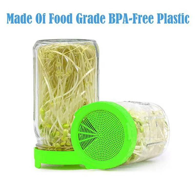 

12-Pack Germination Pot Cover, Sprout Cover, with Screen, for Wide-Mouth Mason Jar Germination Tool