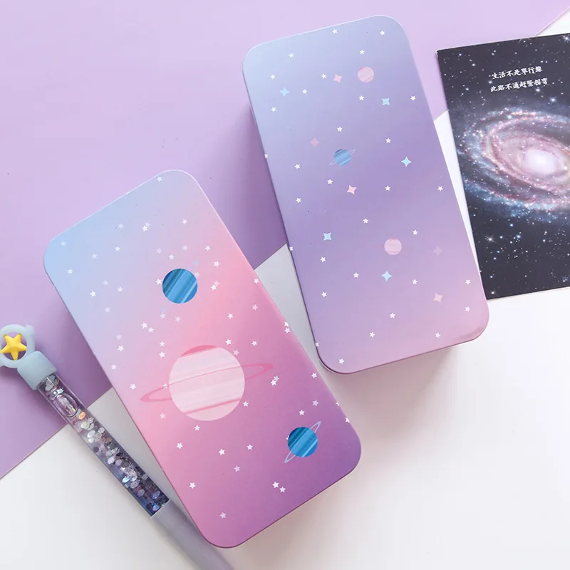 Dreamy Starsun двухслойная жестяная настольная коробка для хранения канцелярских