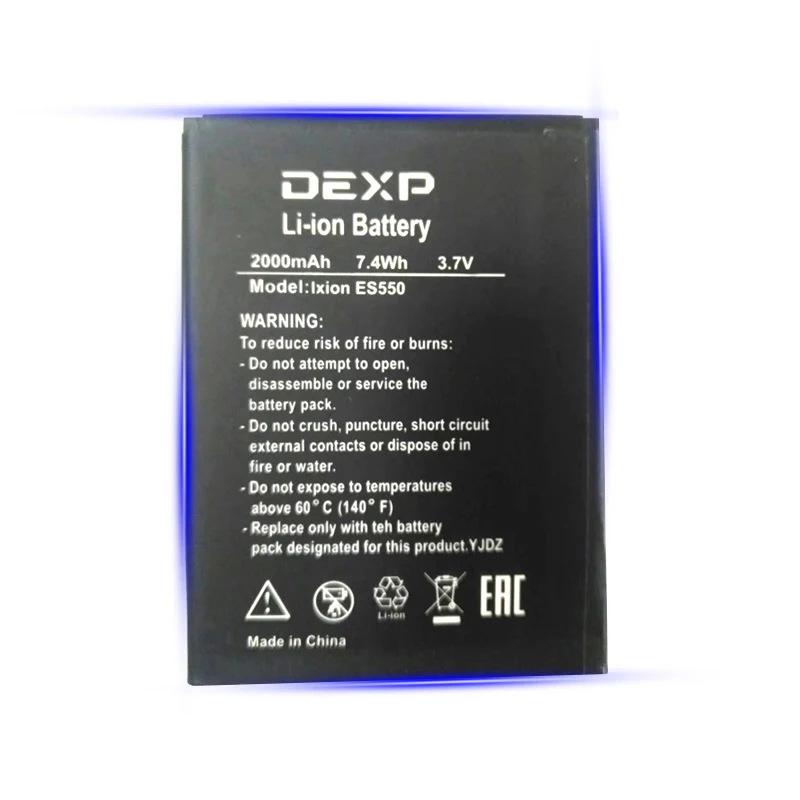 100% оригинальный новый аккумулятор 2000 мАч для сотового телефона DEXP Ixion ES550 ES 550