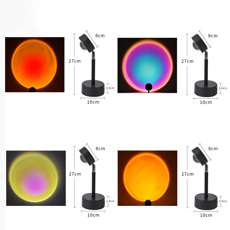 USB Радужная проекционная лампа заката цветной проектор светодиодная настольная