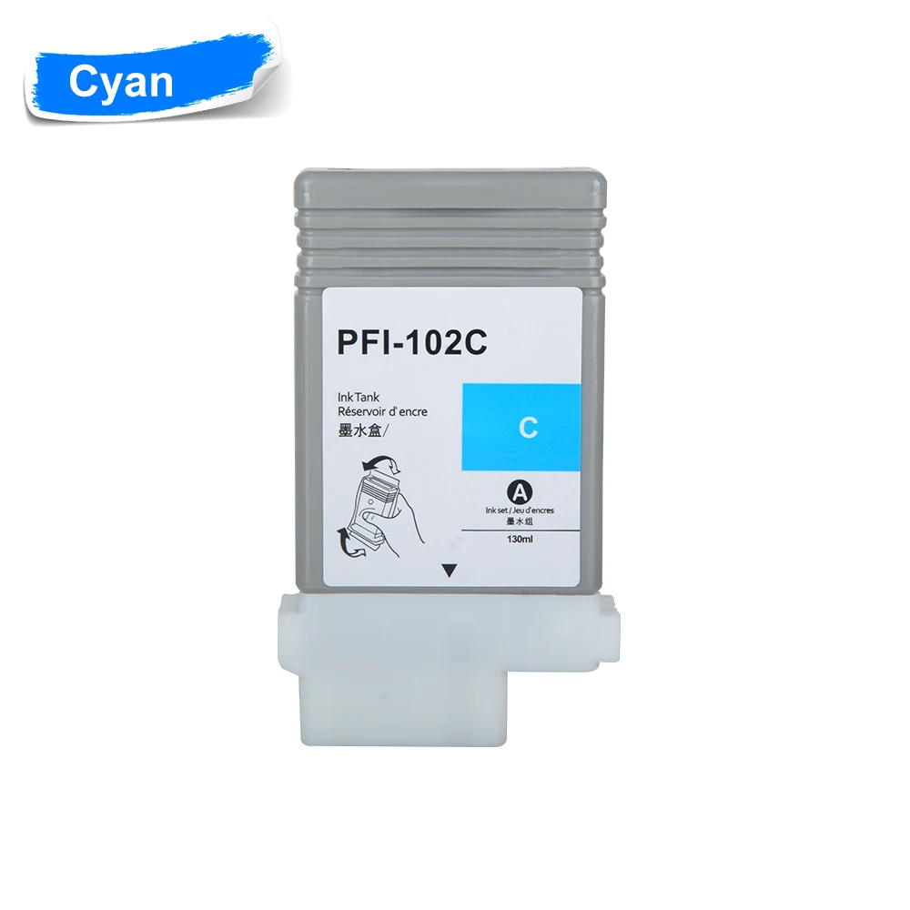 PFI-102 PFI102 пустой пополняемый картридж с чипами для Canon iPF500 iPF510 iPF600 iPF605 iPF610 iPF700 iPF710