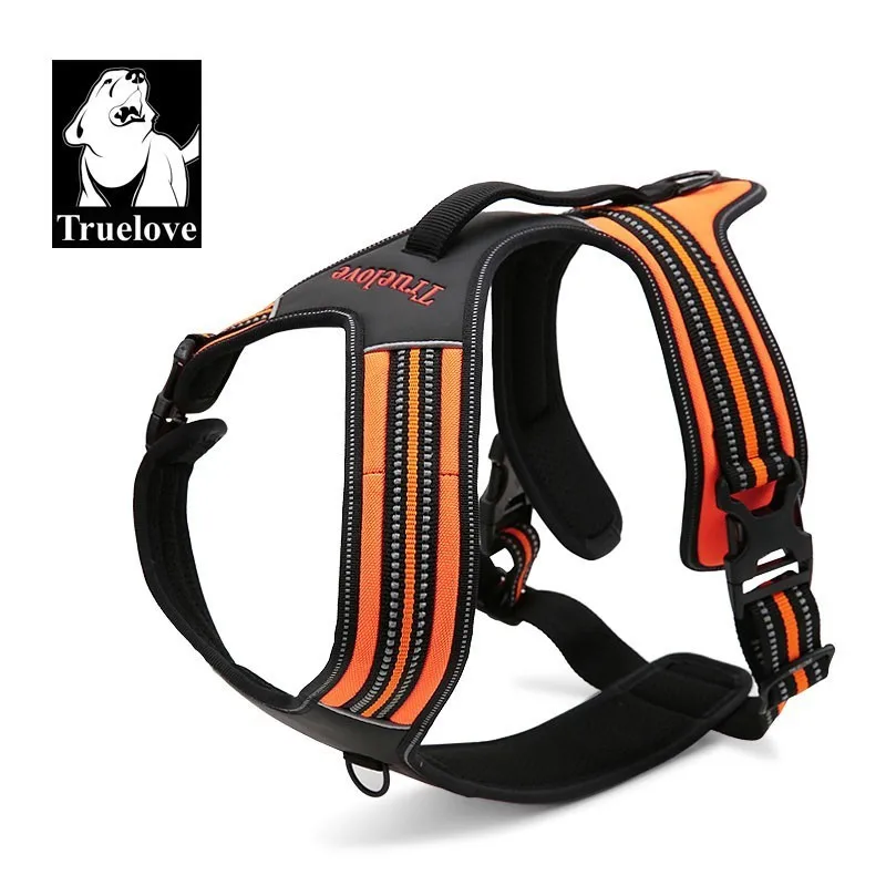 Truelove Reflective Small Dog Harness Large Nylon Soft Padded K9 Dog Harness Basic Halter Vest Harnesses Black Pets Acessorios