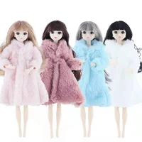 4pcslot fur coat jacket 16 bjd doll clothes for barbie clothes outfits winter dress 11 5 dolls accessories kids dollhouse toy