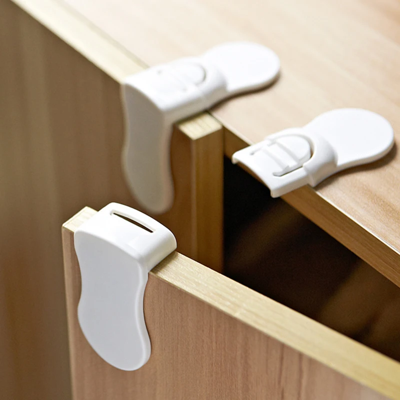 

Baby Safety Drawer Lock Anti-Pinching Hand Cabinet Drawer Locks Plastic White Safety Buckle Children Kids Protection Tools