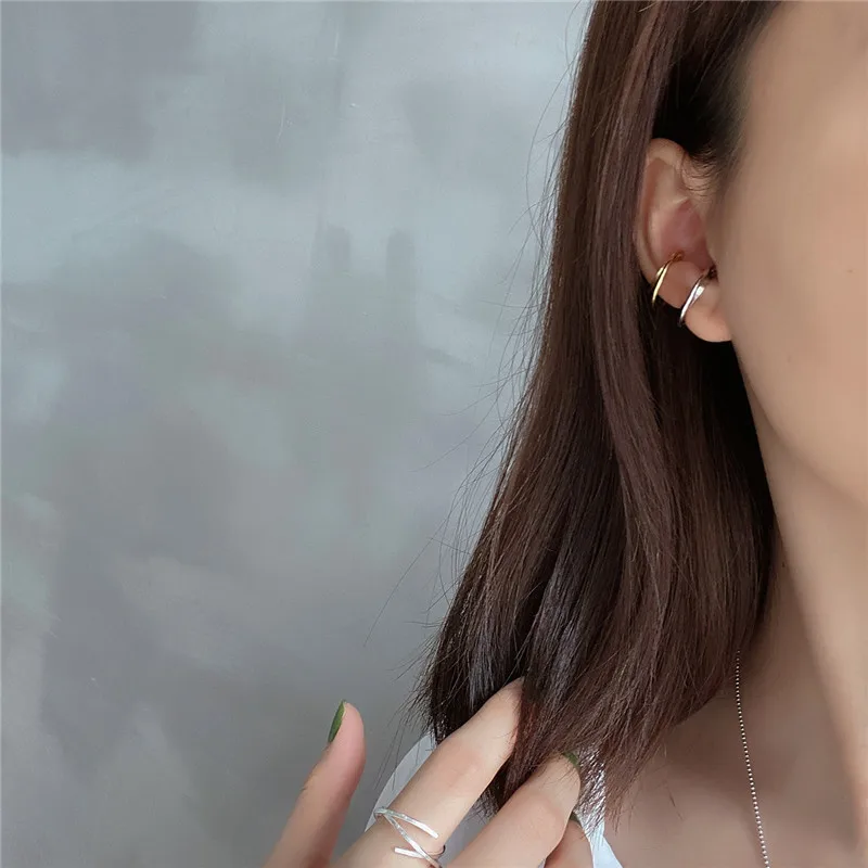 DAIWUJAN в Корейском стиле 925 стерлингового серебра женские серьги манжеты INS Nordic