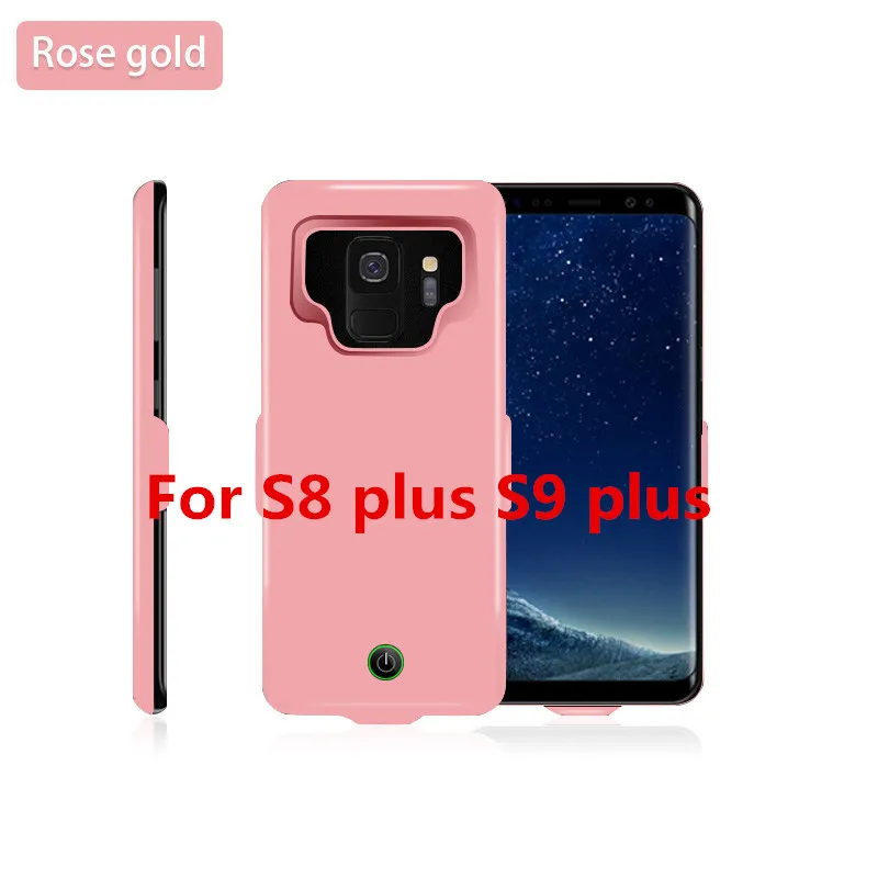 Rosy For S8 S9 plus 7000 мА/ч, Мощность банк чехол для телефона Зарядное устройство для samsung Galaxy S9 S9 A8 Батарея Зарядное устройство чехол Мощность чехол для samsung S9 S8 A8 плюс - Цвет: Rosy For S8 S9 plus
