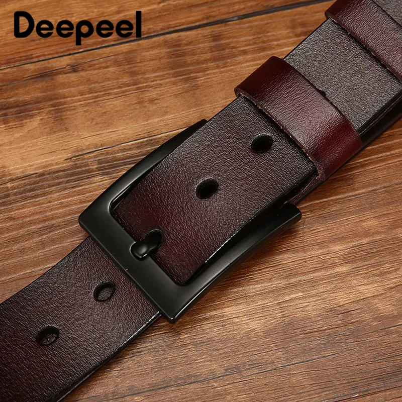 Deepeel 1 шт. 3.8X105-125 см из натуральной кожи Для мужчин Ремни дикий второй Слои
