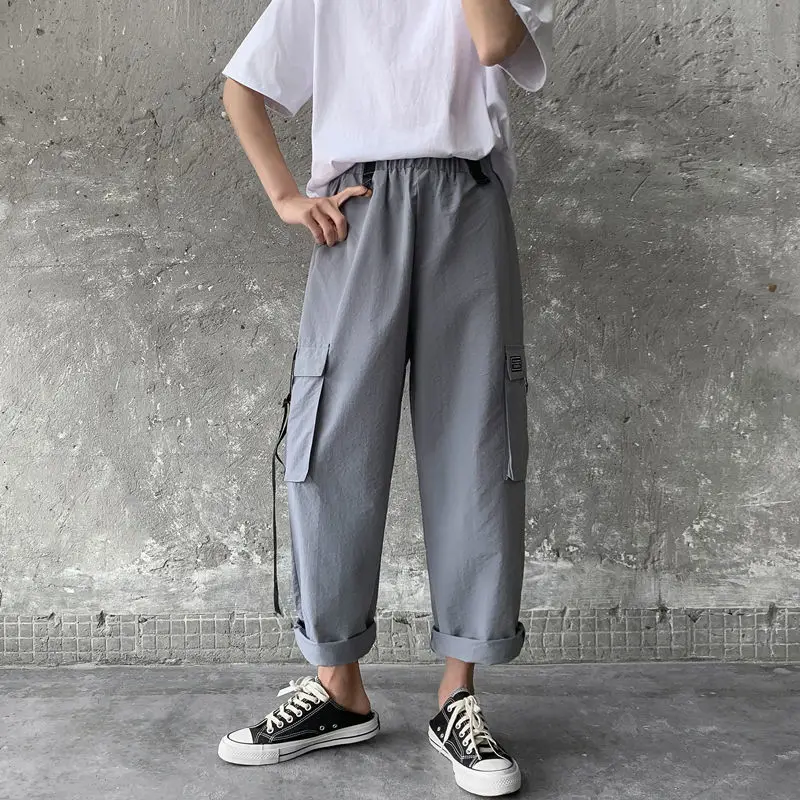 Мужские брюки-карго Privathinker с высокой талией в стиле хип-хоп уличные мужские брюки