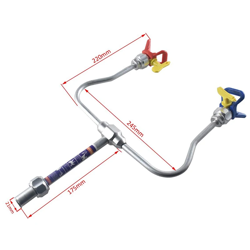 Безвоздушный инструмент для распыления краски удлинитель с двойным соплом