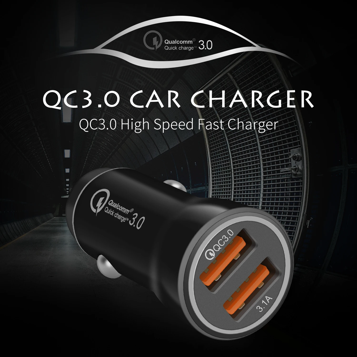 QC3.0 двойное USB быстрое автомобильное зарядное устройство для Xiaomi Quick Charge 3,0+ 3.1A автомобильное Usb для samsung Honor Redmi; Huawei Iphone 7 8 X 6A