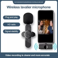 wireless lapel microphone convenient lavalier mic noise reduction live interview mobile phone recording for iphone and android