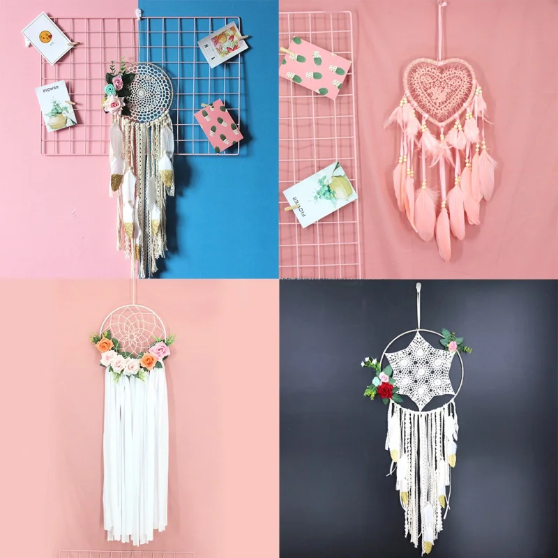 

Retro Feather Dream Catcher Romantic Handmade Dreamcatcher Wall Car Hanging Decoration Wedding Decoration