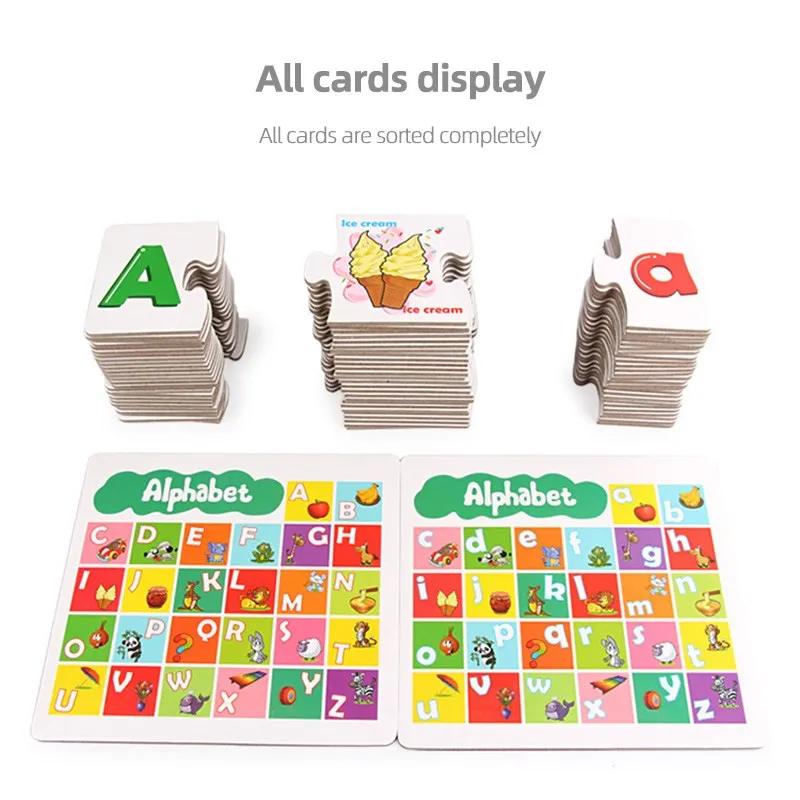 

Montessori Toy Letter Matching Game For 1 2 3 Years Old Children Early Educational Alphabet Cognitive Card 3D Puzzles For Kid