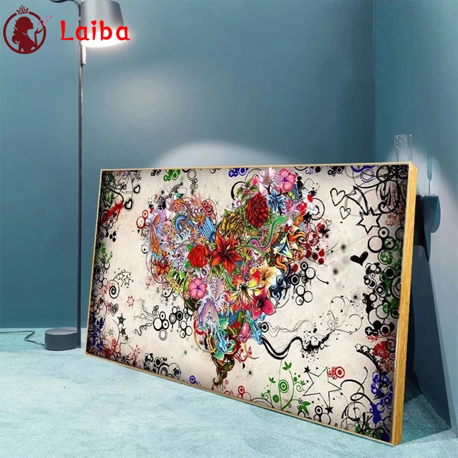 

Diamond Mosaic Abstract art, love flower Picture Of Rhinestone Diamond Painting Cross Stitch Embroidery Needlework Wall Art