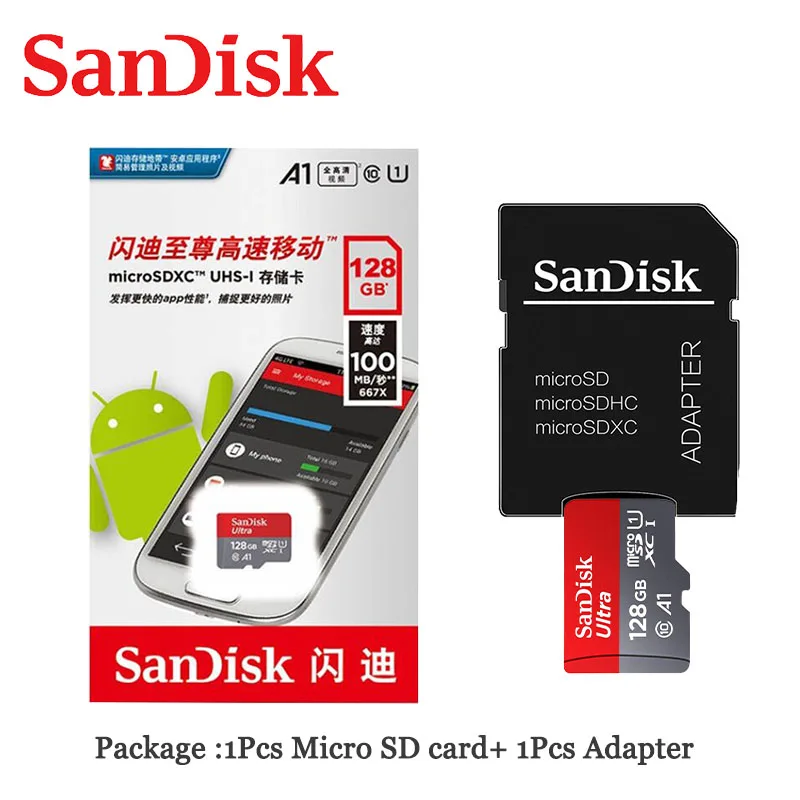 Sandisk ультра Micro SD 128 Гб 64 оперативной памяти 32 встроенной 200 ГБ 256 400 карта 16GB microsd