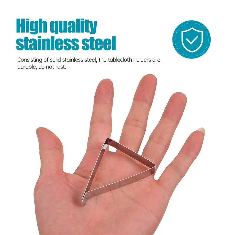 

12pcs Thickened Stainless Steel Tablecloth Clips Antiskid Table Cover Fixing Clip