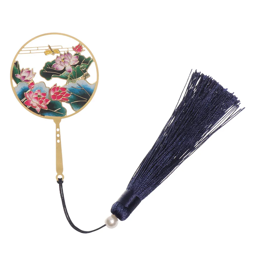 1 шт. в китайском стиле Закладка для книг зажим латунный Цвет кисточка язывания