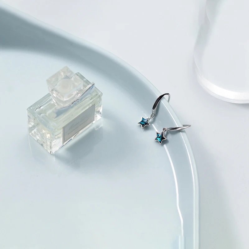 Modian с голубыми звездами и украшением в виде кристаллов женские серьги подвески