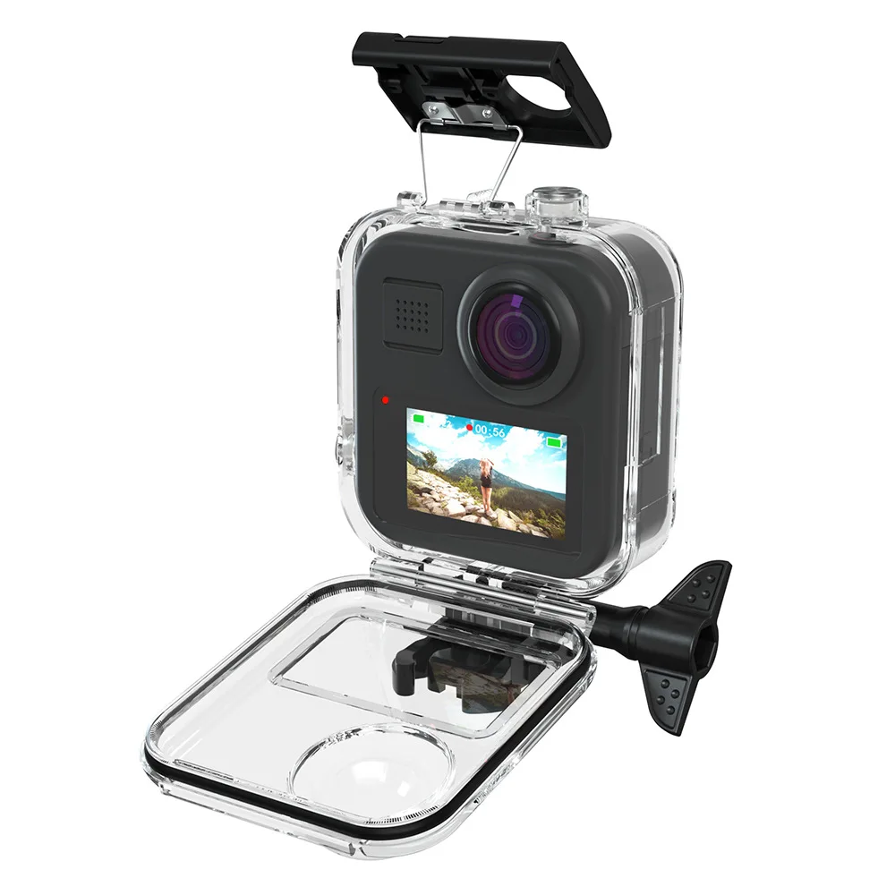 Цена Водонепроницаемый чехол для Gopro Max, водонепроницаемый корпус, панорамная Экшн-камера, защитный футляр для дайвинга, аксессуары для Gopro Max, чех...