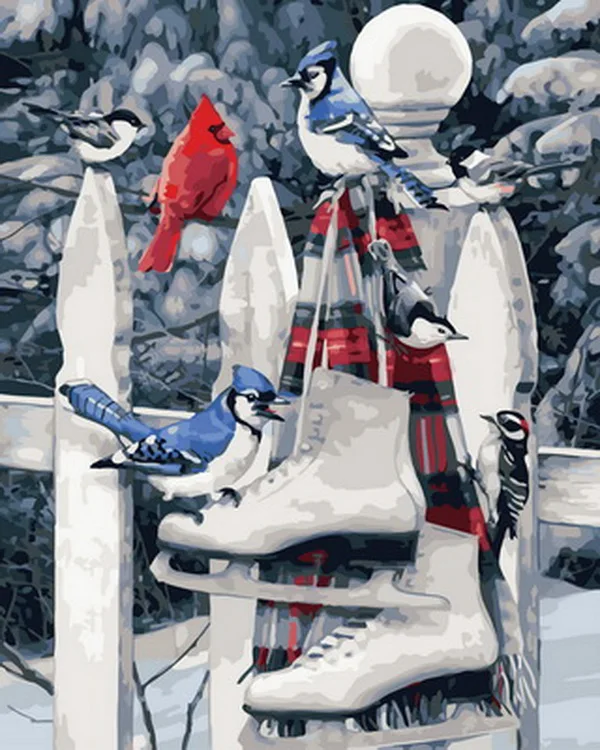 Выполненные живописи по номерам животных Настенный декор diy картина на холсте